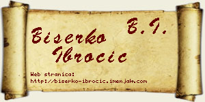Biserko Ibročić vizit kartica